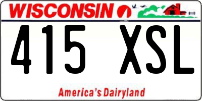 WI license plate 415XSL