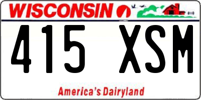 WI license plate 415XSM