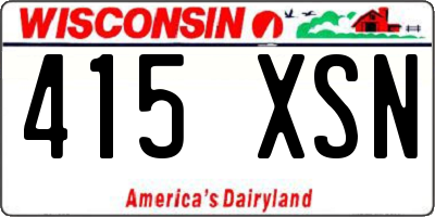 WI license plate 415XSN