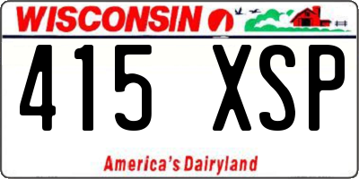 WI license plate 415XSP