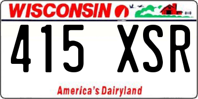 WI license plate 415XSR