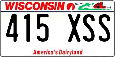 WI license plate 415XSS