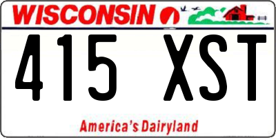 WI license plate 415XST