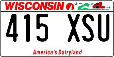WI license plate 415XSU