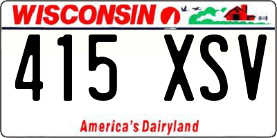 WI license plate 415XSV