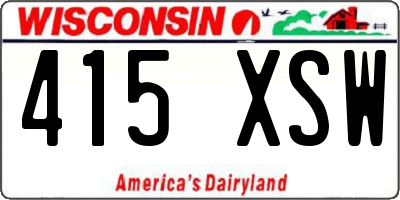 WI license plate 415XSW