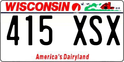 WI license plate 415XSX