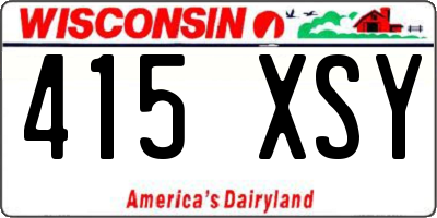 WI license plate 415XSY