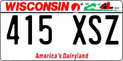 WI license plate 415XSZ