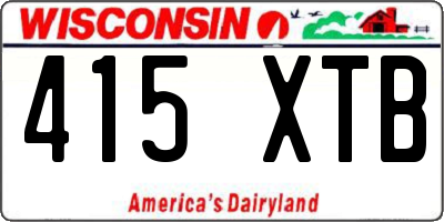WI license plate 415XTB