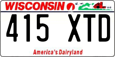 WI license plate 415XTD