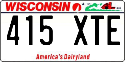 WI license plate 415XTE