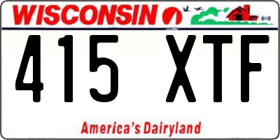 WI license plate 415XTF