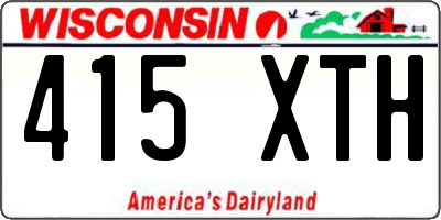 WI license plate 415XTH