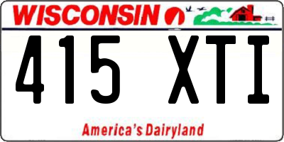 WI license plate 415XTI