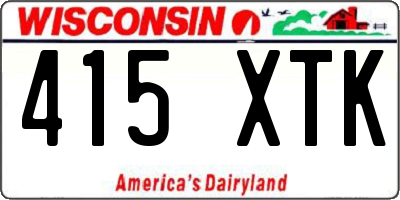 WI license plate 415XTK