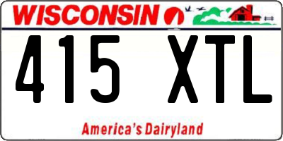 WI license plate 415XTL