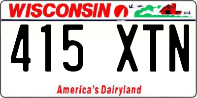 WI license plate 415XTN