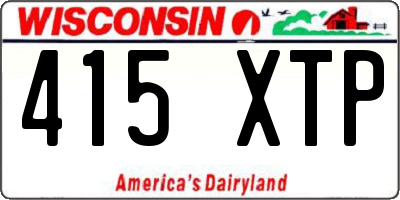 WI license plate 415XTP