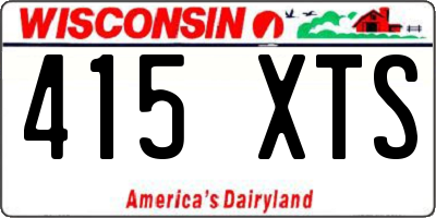 WI license plate 415XTS