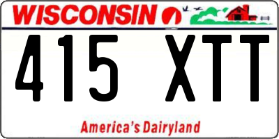 WI license plate 415XTT