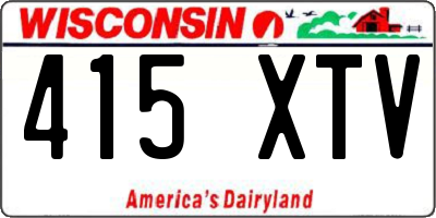 WI license plate 415XTV