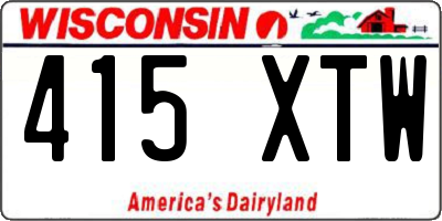 WI license plate 415XTW