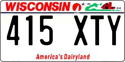 WI license plate 415XTY
