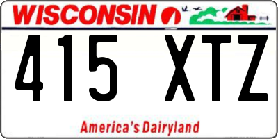 WI license plate 415XTZ