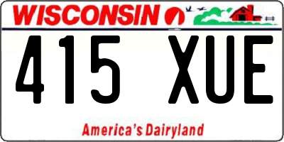 WI license plate 415XUE