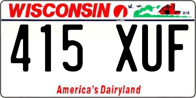 WI license plate 415XUF