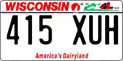 WI license plate 415XUH