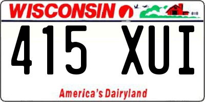 WI license plate 415XUI