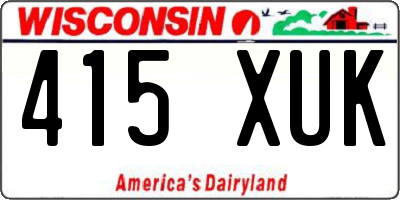WI license plate 415XUK