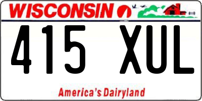 WI license plate 415XUL