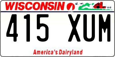WI license plate 415XUM