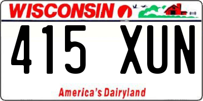WI license plate 415XUN