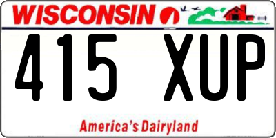 WI license plate 415XUP