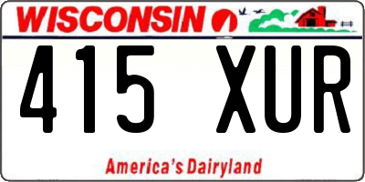WI license plate 415XUR