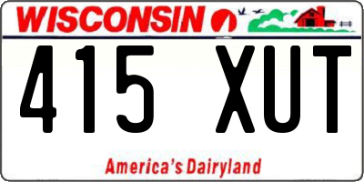 WI license plate 415XUT