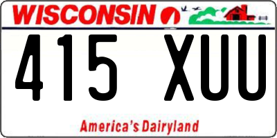 WI license plate 415XUU