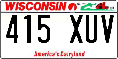 WI license plate 415XUV