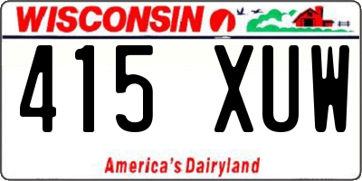 WI license plate 415XUW