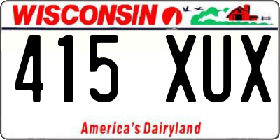 WI license plate 415XUX