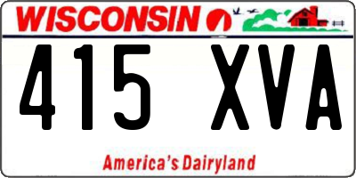 WI license plate 415XVA