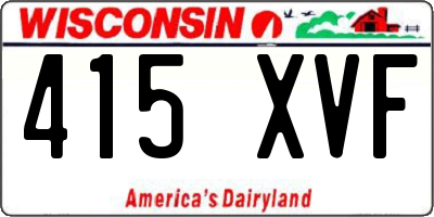 WI license plate 415XVF