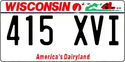 WI license plate 415XVI