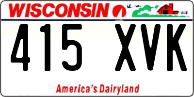 WI license plate 415XVK