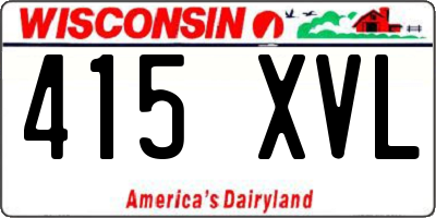 WI license plate 415XVL