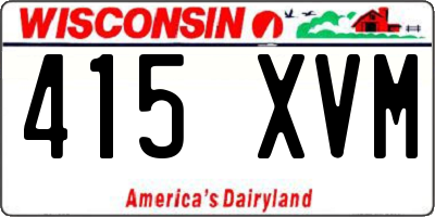 WI license plate 415XVM